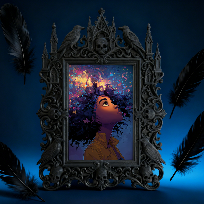 Edgy-elegant Gothic Dark-style Photo Frame | Horror Movie Script Reading Room Decor, Photo Ornament, Dual-use Display, Minimalist Frame