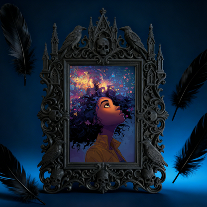 Edgy-elegant Gothic Dark-style Photo Frame | Horror Movie Script Reading Room Decor, Photo Ornament, Dual-use Display, Minimalist Frame