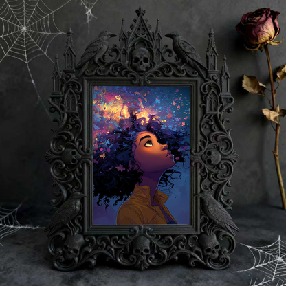 Edgy-elegant Gothic Dark-style Photo Frame | Horror Movie Script Reading Room Decor, Photo Ornament, Dual-use Display, Minimalist Frame