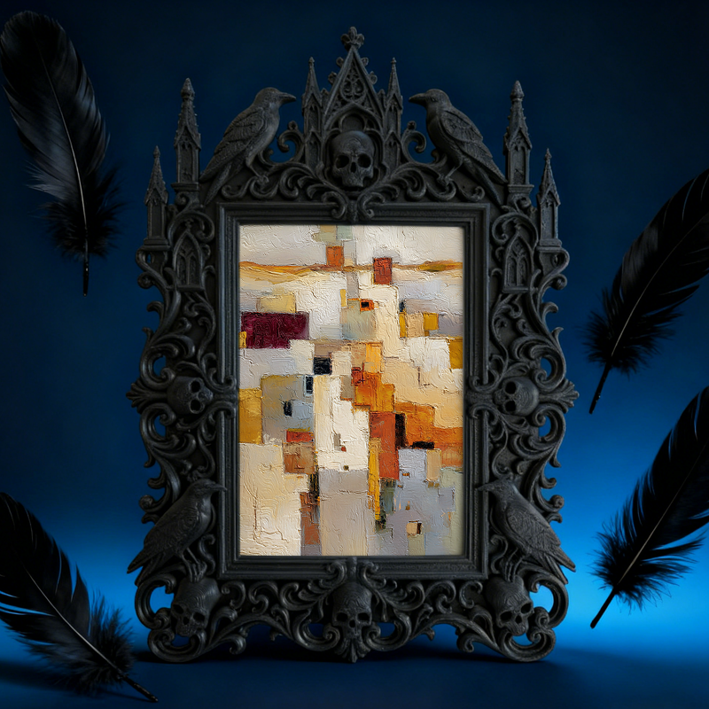 Rare-treasure Gothic Dark-style Photo Frame | Vampire Cosplay Wig Shop Display Decor, Photo Ornament, Wall/Table Dual-use, Artistic Frame