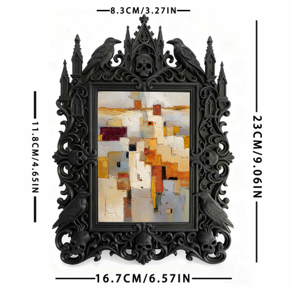 Rare-treasure Gothic Dark-style Photo Frame | Vampire Cosplay Wig Shop Display Decor, Photo Ornament, Wall/Table Dual-use, Artistic Frame