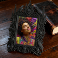 Tough-and-chic Gothic Dark-style Photo Frame | Gothic Bike Repair Shop Waiting Area Decor, Photo Ornament, Dual-use Display, Wear-resistant 
