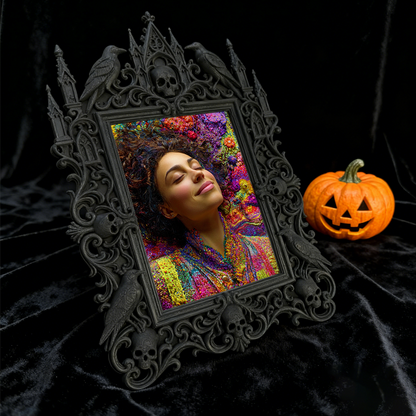 Tough-and-chic Gothic Dark-style Photo Frame | Gothic Bike Repair Shop Waiting Area Decor, Photo Ornament, Dual-use Display, Wear-resistant 