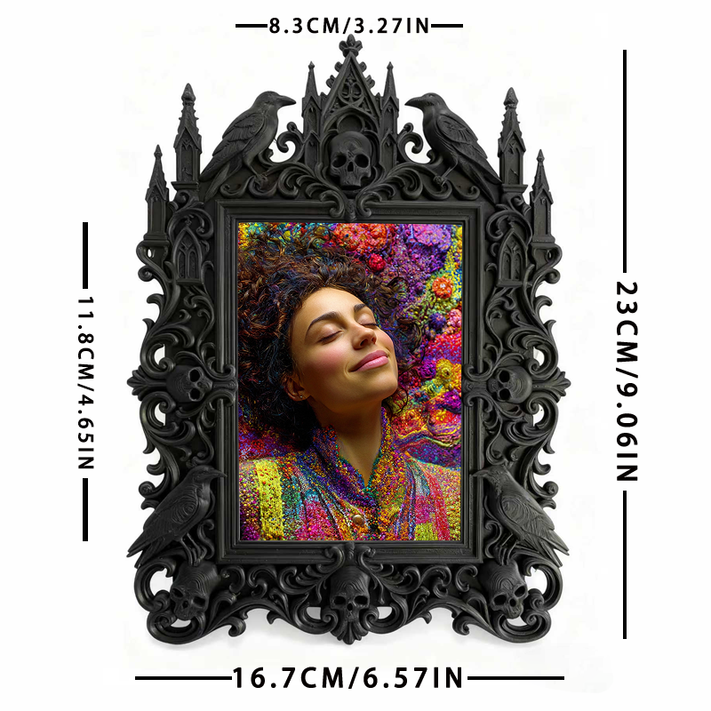 Tough-and-chic Gothic Dark-style Photo Frame | Gothic Bike Repair Shop Waiting Area Decor, Photo Ornament, Dual-use Display, Wear-resistant 