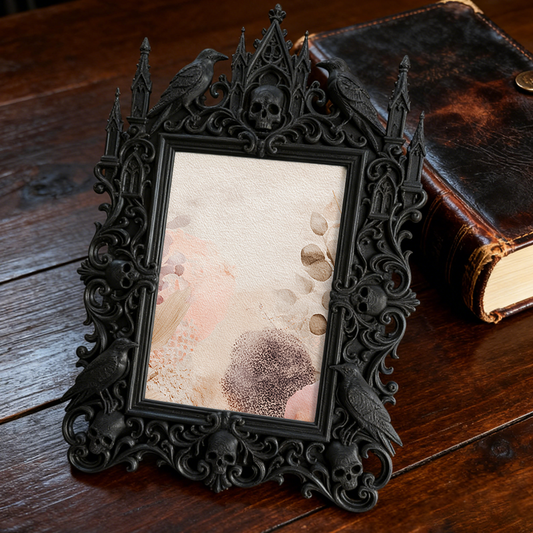 Collector-essential Gothic Dark-style Photo Frame | Vintage Horror Magazine Shop Decor, Photo Ornament, Wall/Table Dual-use, Display-grade F