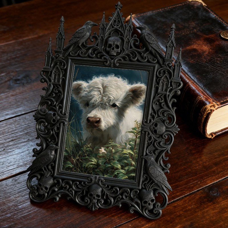 Cute-gothic Gothic Dark-style Photo Frame | Gothic Pet Bandana Photoshoot Prop, Photo Ornament, Dual-use Display, Cute Frame