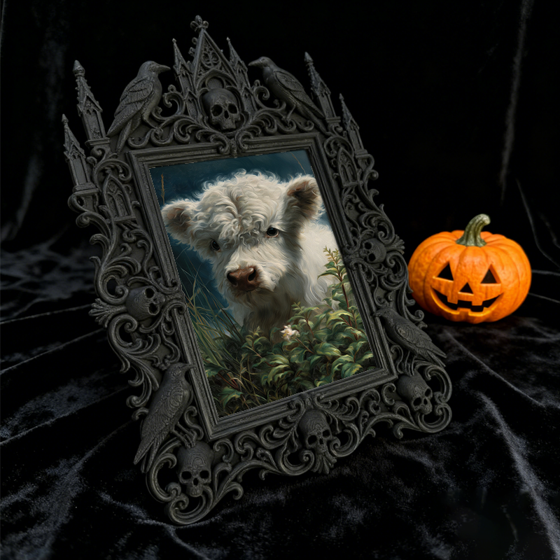 Cute-gothic Gothic Dark-style Photo Frame | Gothic Pet Bandana Photoshoot Prop, Photo Ornament, Dual-use Display, Cute Frame