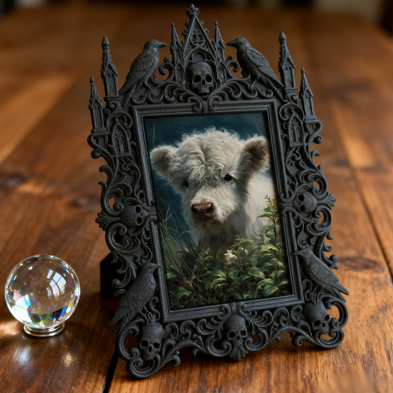 Cute-gothic Gothic Dark-style Photo Frame | Gothic Pet Bandana Photoshoot Prop, Photo Ornament, Dual-use Display, Cute Frame