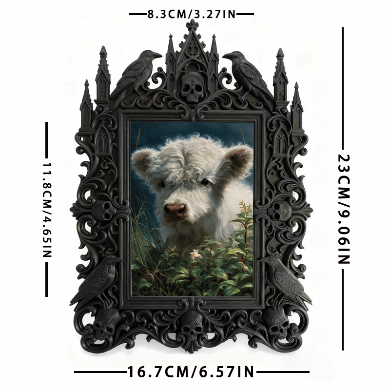 Cute-gothic Gothic Dark-style Photo Frame | Gothic Pet Bandana Photoshoot Prop, Photo Ornament, Dual-use Display, Cute Frame