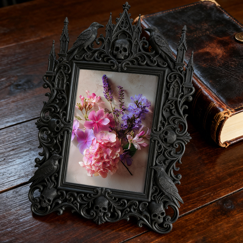 Top-rated-gothic Gothic Dark-style Photo Frame | Dark Academia Student Art Studio Decor, Photo Ornament, Wall/Table Dual-use, Durable Frame