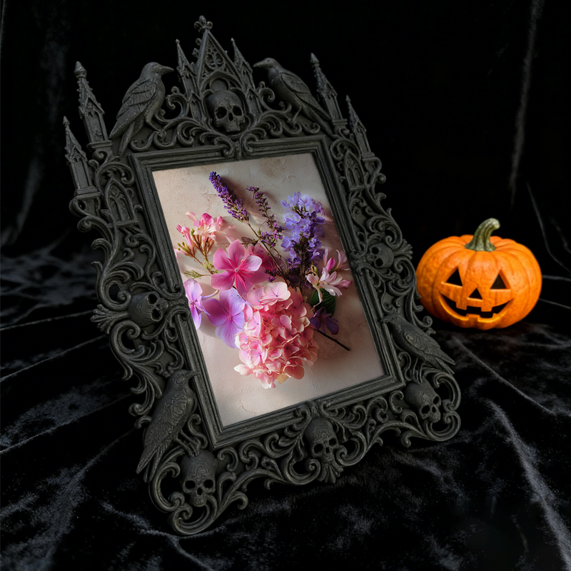 Top-rated-gothic Gothic Dark-style Photo Frame | Dark Academia Student Art Studio Decor, Photo Ornament, Wall/Table Dual-use, Durable Frame