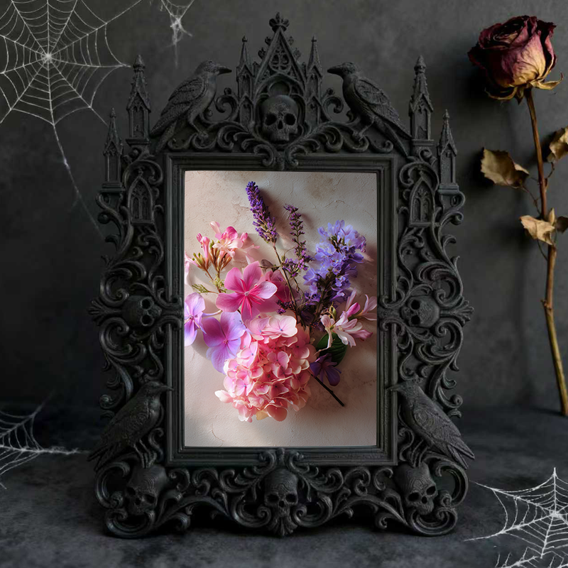 Top-rated-gothic Gothic Dark-style Photo Frame | Dark Academia Student Art Studio Decor, Photo Ornament, Wall/Table Dual-use, Durable Frame