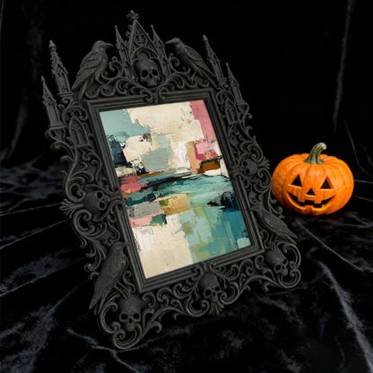 Fan-favorite-pick Gothic Dark-style Photo Frame | Halloween Haunted Trail Photo Booth Decor, Photo Ornament, Wall-mountable & Tabletop, Ligh