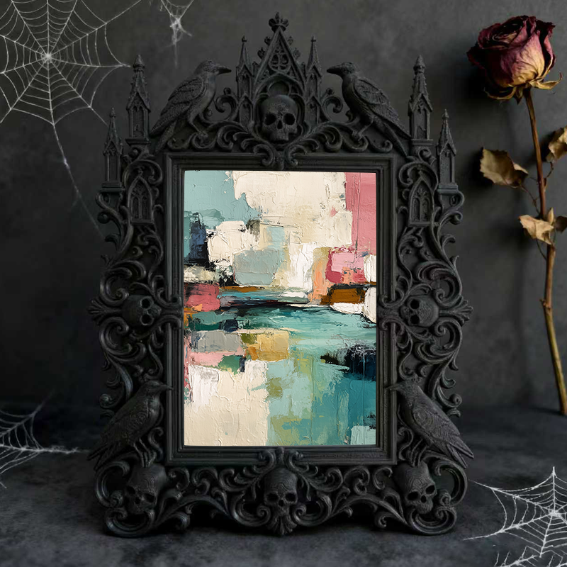 Fan-favorite-pick Gothic Dark-style Photo Frame | Halloween Haunted Trail Photo Booth Decor, Photo Ornament, Wall-mountable & Tabletop, Ligh