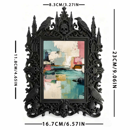 Fan-favorite-pick Gothic Dark-style Photo Frame | Halloween Haunted Trail Photo Booth Decor, Photo Ornament, Wall-mountable & Tabletop, Ligh