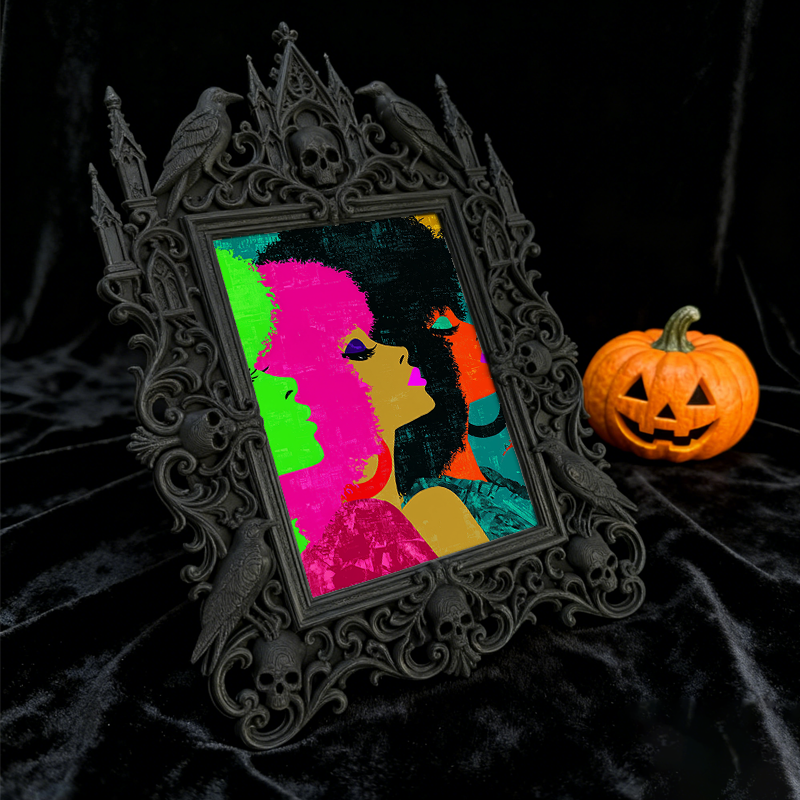 Quick-sell-gothic Gothic Dark-style Photo Frame | Gothic Craft Beer Taproom Wall Decor, Photo Ornament, Dual-use Display, Retro Plastic Fram