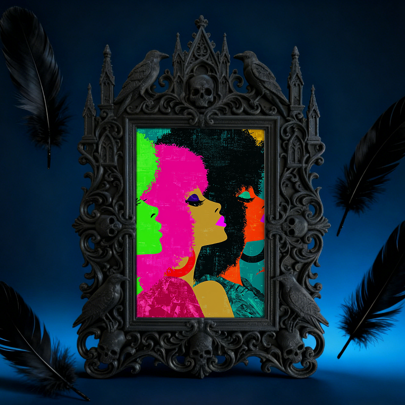Quick-sell-gothic Gothic Dark-style Photo Frame | Gothic Craft Beer Taproom Wall Decor, Photo Ornament, Dual-use Display, Retro Plastic Fram
