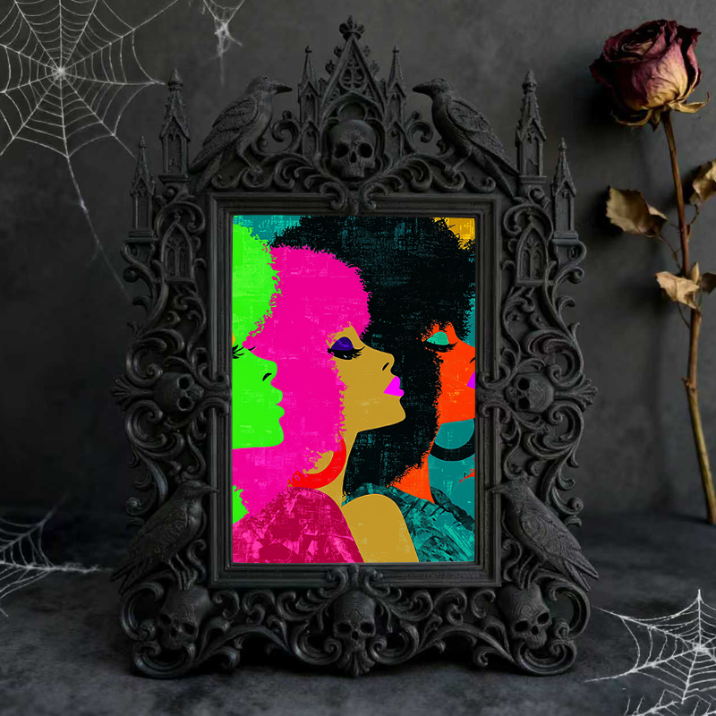 Quick-sell-gothic Gothic Dark-style Photo Frame | Gothic Craft Beer Taproom Wall Decor, Photo Ornament, Dual-use Display, Retro Plastic Fram