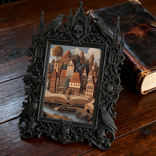 High-coveted Gothic Dark-style Photo Frame | Witchy Spell Jar Making Party Decor, Photo Ornament, Wall-mountable & Tabletop, Scratch-resista