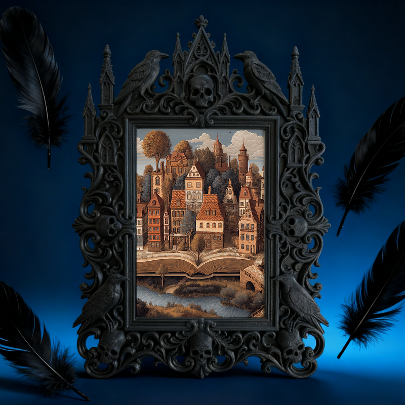 High-coveted Gothic Dark-style Photo Frame | Witchy Spell Jar Making Party Decor, Photo Ornament, Wall-mountable & Tabletop, Scratch-resista