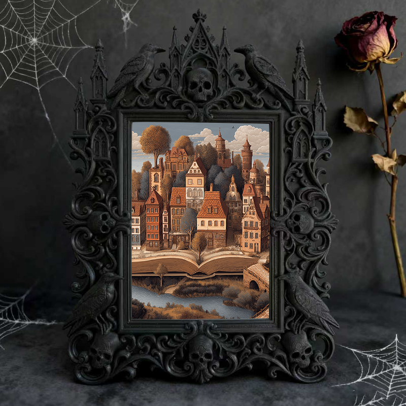 High-coveted Gothic Dark-style Photo Frame | Witchy Spell Jar Making Party Decor, Photo Ornament, Wall-mountable & Tabletop, Scratch-resista