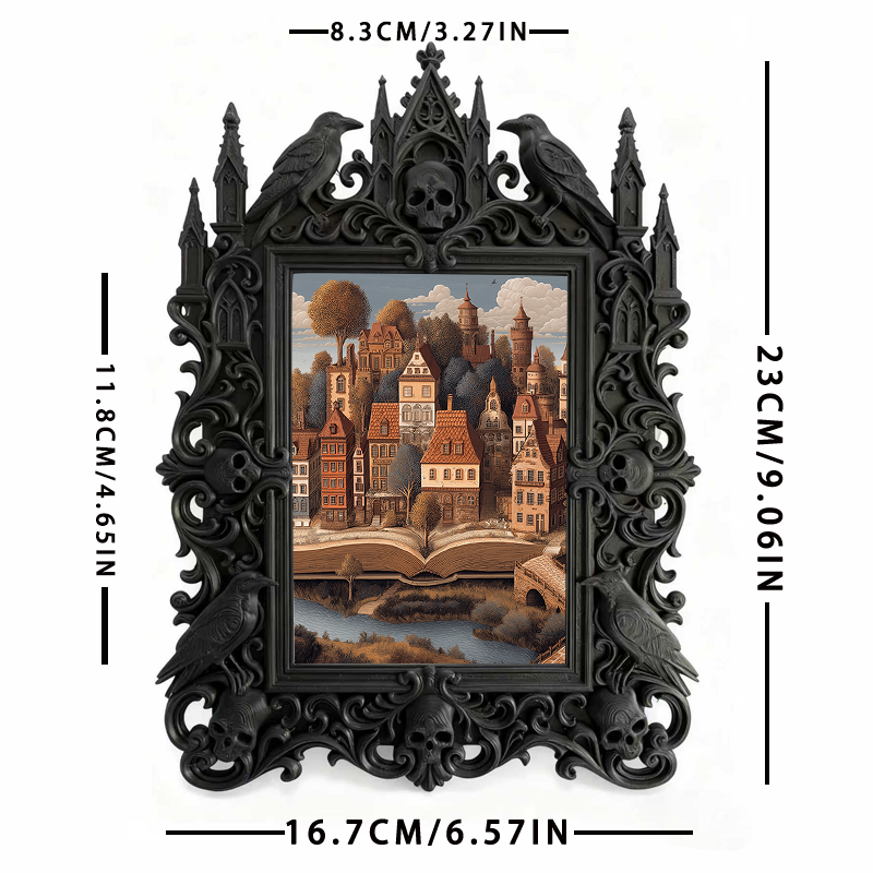 High-coveted Gothic Dark-style Photo Frame | Witchy Spell Jar Making Party Decor, Photo Ornament, Wall-mountable & Tabletop, Scratch-resista