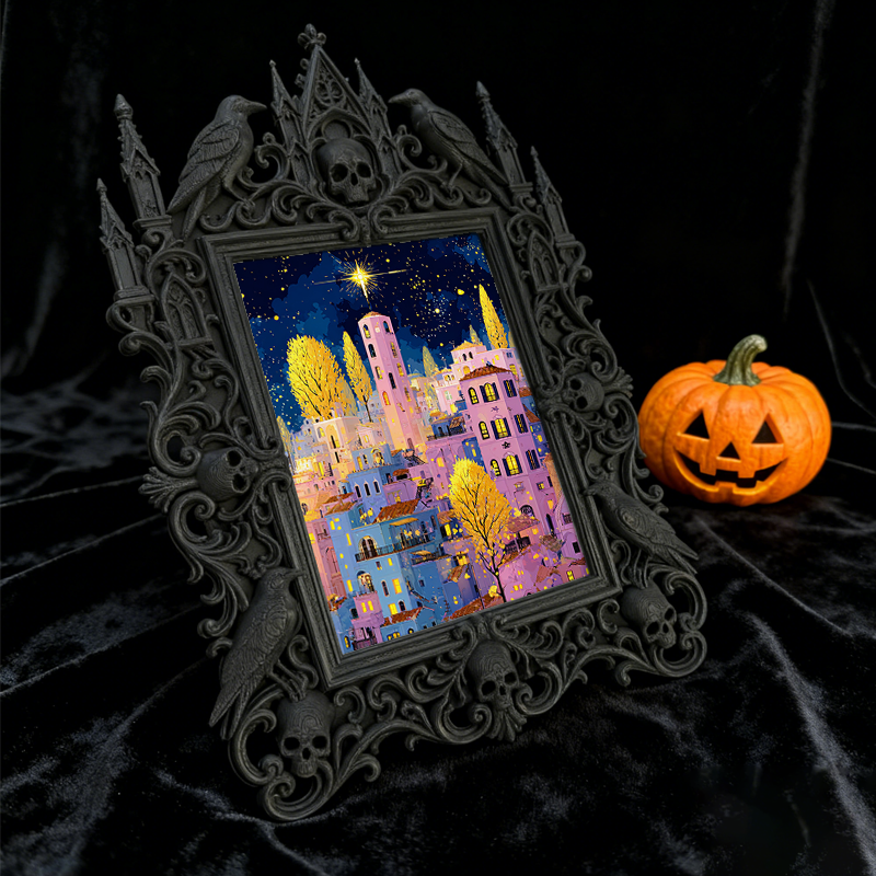 Style-setter Gothic Dark-style Photo Frame | Gothic Pet Memorial Photo Corner Decor, Photo Ornament, Wall/Table Dual-use, Eco-friendly Frame