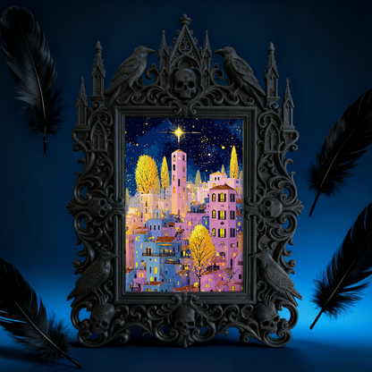 Style-setter Gothic Dark-style Photo Frame | Gothic Pet Memorial Photo Corner Decor, Photo Ornament, Wall/Table Dual-use, Eco-friendly Frame