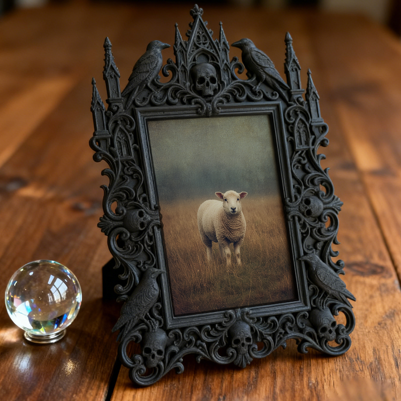 Must-have-gothic Gothic Dark-style Photo Frame | Dark Art Tattoo Flash Sale Booth Decor, Photo Ornament, Wall-mountable & Tabletop, Slim Fra