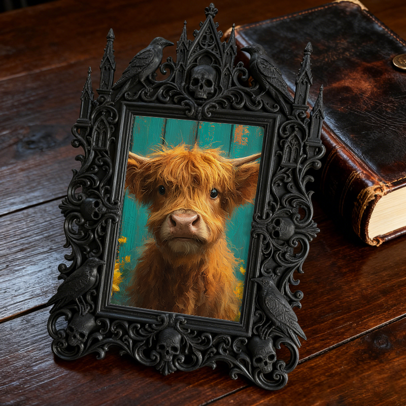 5-star-favorite Gothic Dark-style Photo Frame | Vampire Themed Anniversary Weekend Decor, Photo Ornament, Dual-use Display, Sturdy Frame