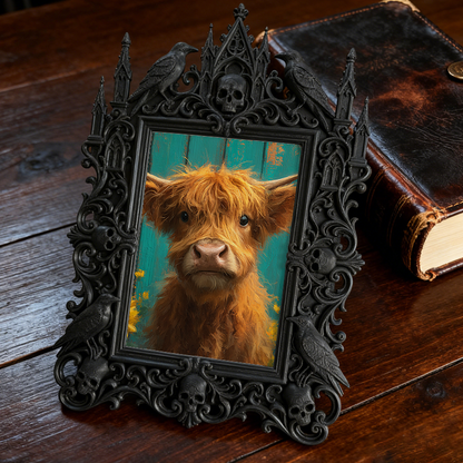 5-star-favorite Gothic Dark-style Photo Frame | Vampire Themed Anniversary Weekend Decor, Photo Ornament, Dual-use Display, Sturdy Frame