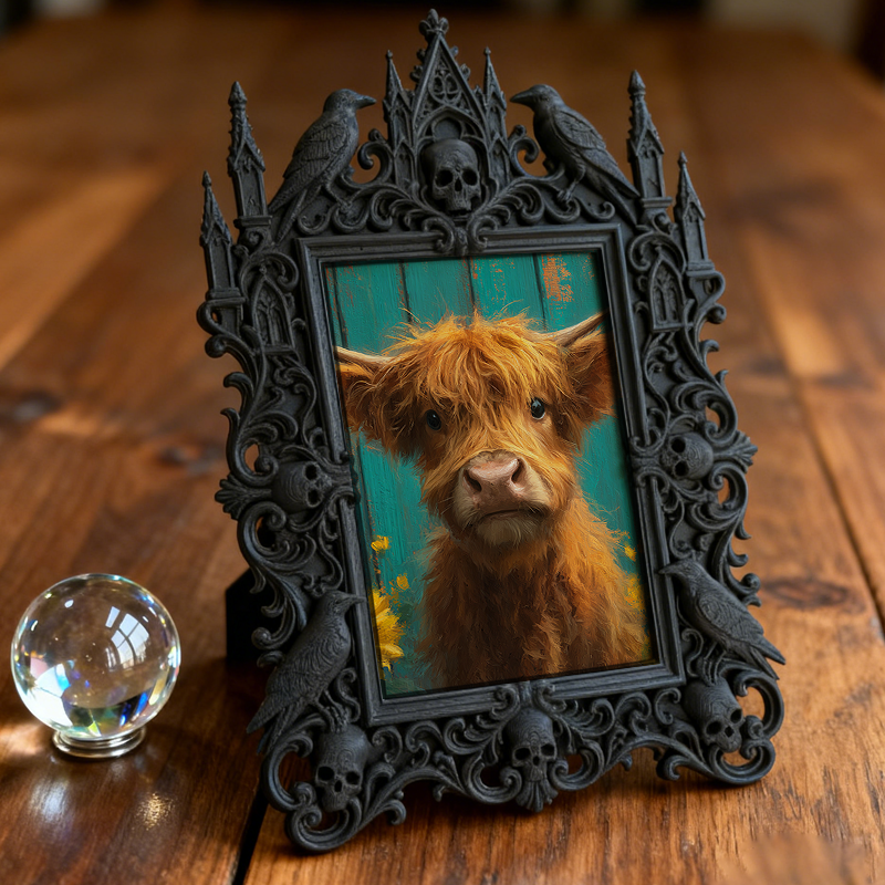 5-star-favorite Gothic Dark-style Photo Frame | Vampire Themed Anniversary Weekend Decor, Photo Ornament, Dual-use Display, Sturdy Frame