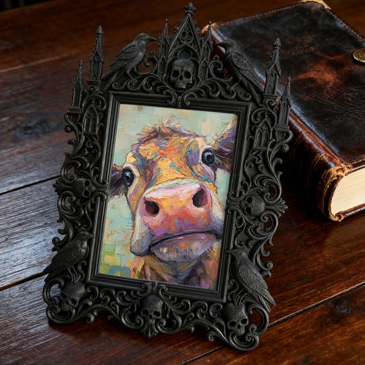 Sought-after-gem Gothic Dark-style Photo Frame | Werewolf Themed Cabin Wall Decor, Photo Ornament, Wall/Table Dual-use, Rustic Frame
