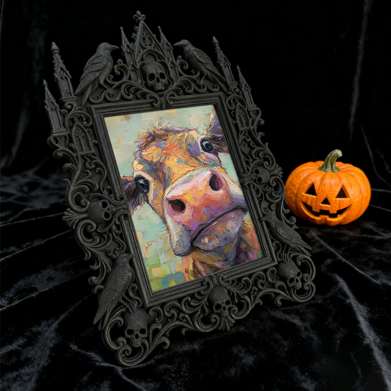 Sought-after-gem Gothic Dark-style Photo Frame | Werewolf Themed Cabin Wall Decor, Photo Ornament, Wall/Table Dual-use, Rustic Frame