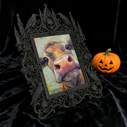 Sought-after-gem Gothic Dark-style Photo Frame | Werewolf Themed Cabin Wall Decor, Photo Ornament, Wall/Table Dual-use, Rustic Frame
