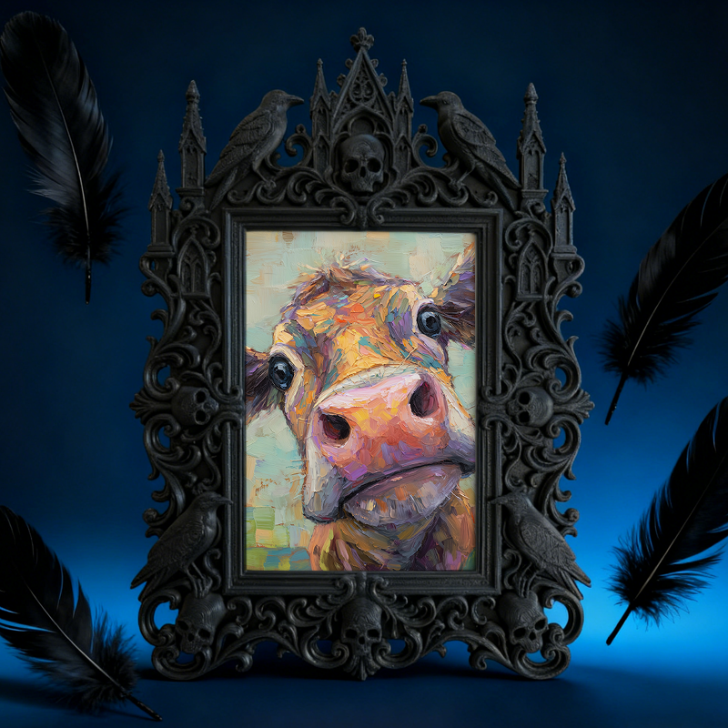 Sought-after-gem Gothic Dark-style Photo Frame | Werewolf Themed Cabin Wall Decor, Photo Ornament, Wall/Table Dual-use, Rustic Frame