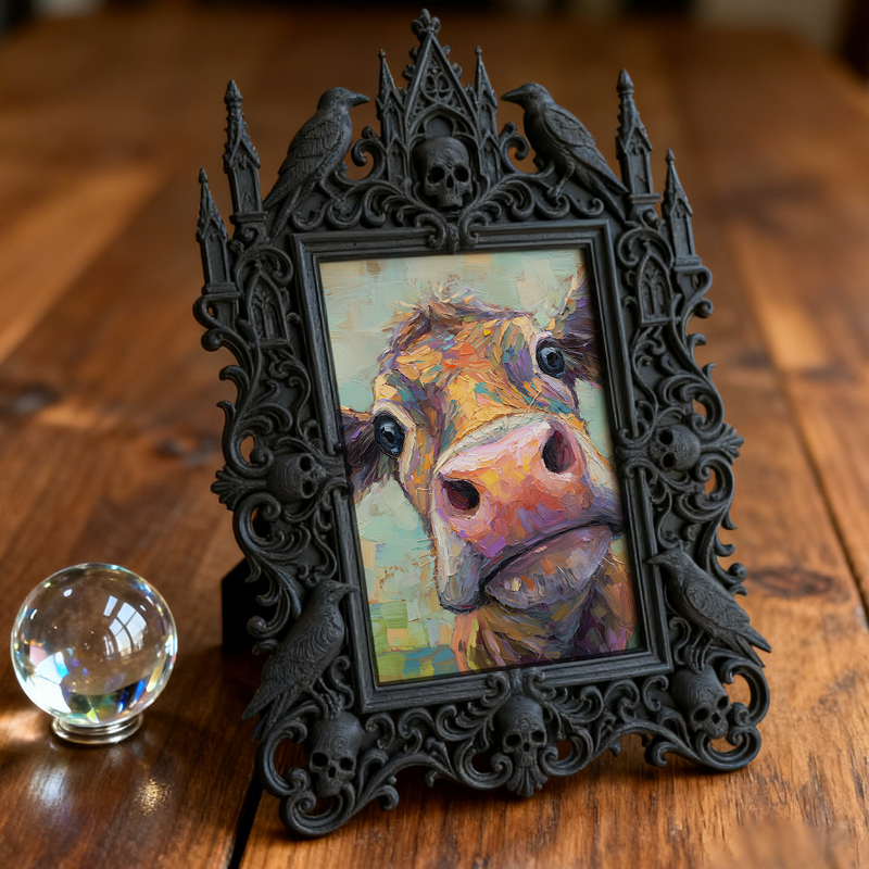Sought-after-gem Gothic Dark-style Photo Frame | Werewolf Themed Cabin Wall Decor, Photo Ornament, Wall/Table Dual-use, Rustic Frame