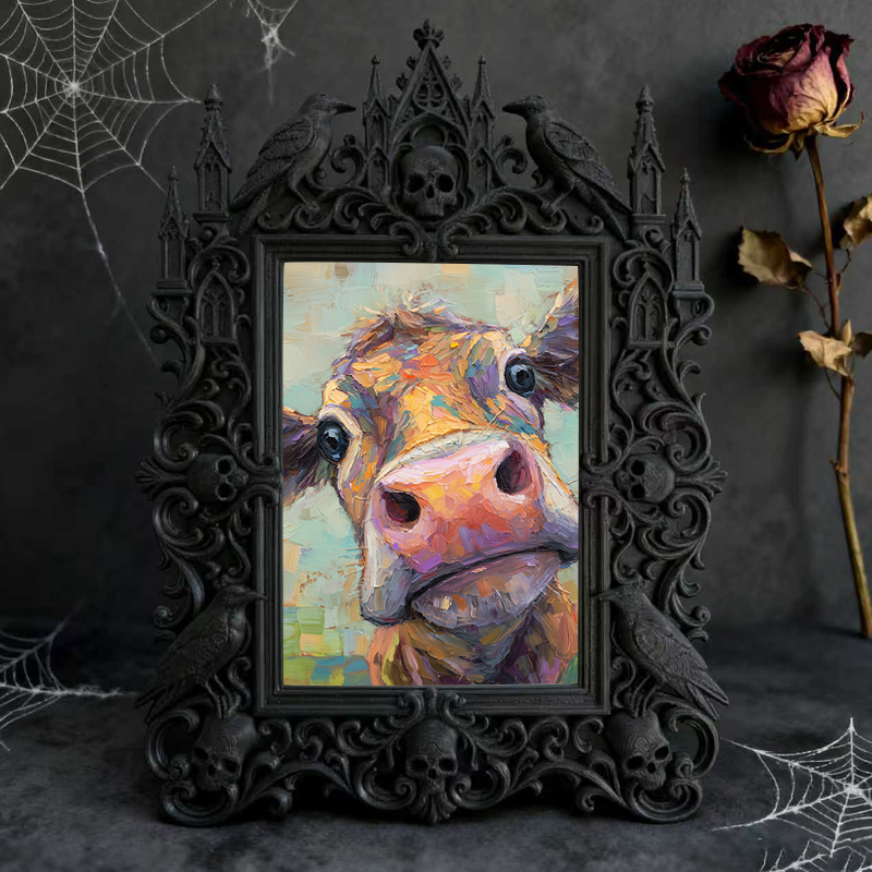 Sought-after-gem Gothic Dark-style Photo Frame | Werewolf Themed Cabin Wall Decor, Photo Ornament, Wall/Table Dual-use, Rustic Frame