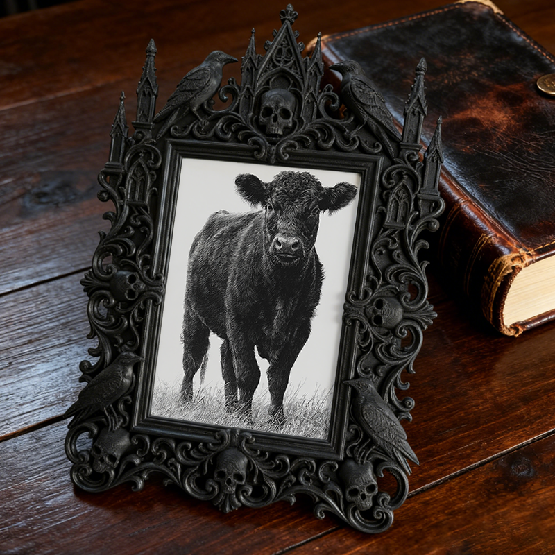 Insta-trending Gothic Dark-style Photo Frame | Gothic Brow Lamination Studio Decor, Photo Ornament, Wall-mountable & Tabletop, High-gloss Fr
