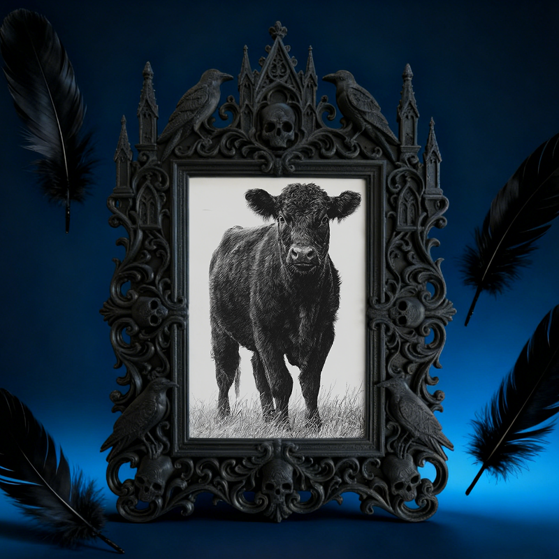 Insta-trending Gothic Dark-style Photo Frame | Gothic Brow Lamination Studio Decor, Photo Ornament, Wall-mountable & Tabletop, High-gloss Fr