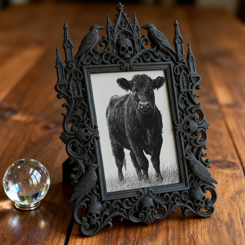 Insta-trending Gothic Dark-style Photo Frame | Gothic Brow Lamination Studio Decor, Photo Ornament, Wall-mountable & Tabletop, High-gloss Fr