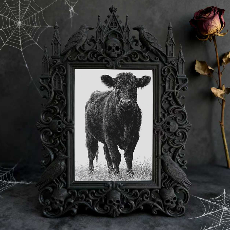 Insta-trending Gothic Dark-style Photo Frame | Gothic Brow Lamination Studio Decor, Photo Ornament, Wall-mountable & Tabletop, High-gloss Fr