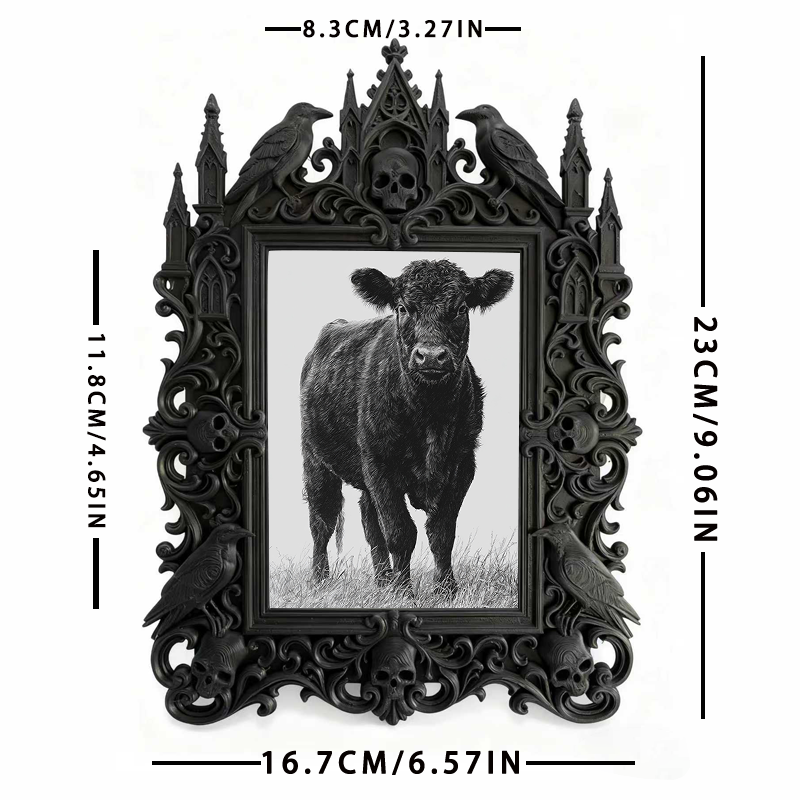 Insta-trending Gothic Dark-style Photo Frame | Gothic Brow Lamination Studio Decor, Photo Ornament, Wall-mountable & Tabletop, High-gloss Fr