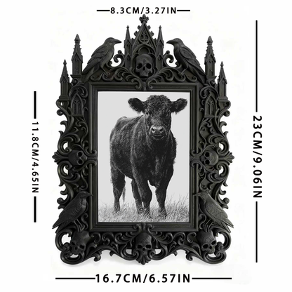 Insta-trending Gothic Dark-style Photo Frame | Gothic Brow Lamination Studio Decor, Photo Ornament, Wall-mountable & Tabletop, High-gloss Fr