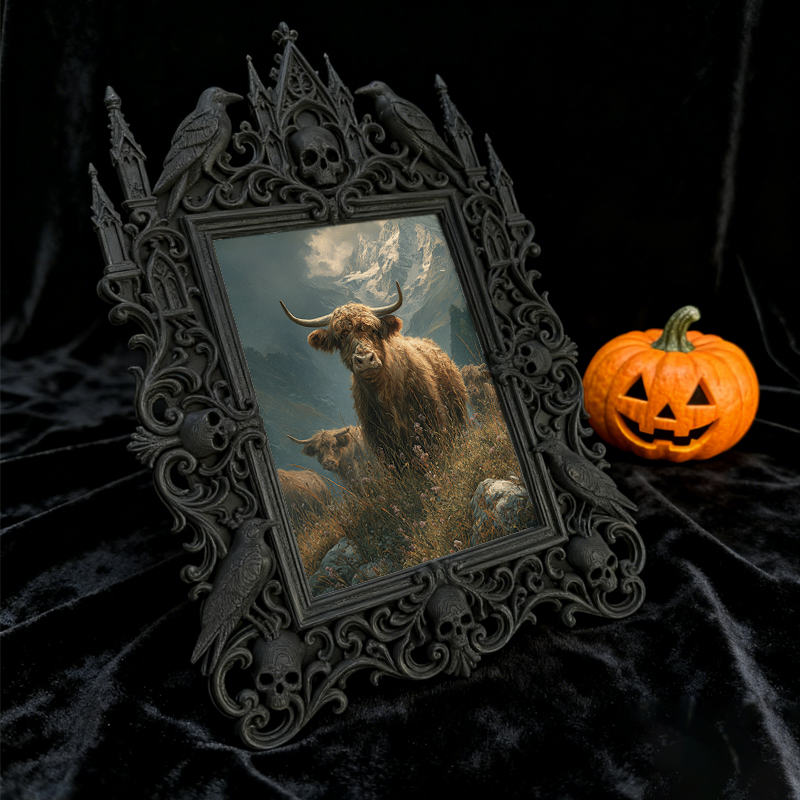 Cool-gothic-vibe Gothic Dark-style Photo Frame | Horror Video Game Release Party Decor, Photo Ornament, Dual-use Display, Minimalist Frame