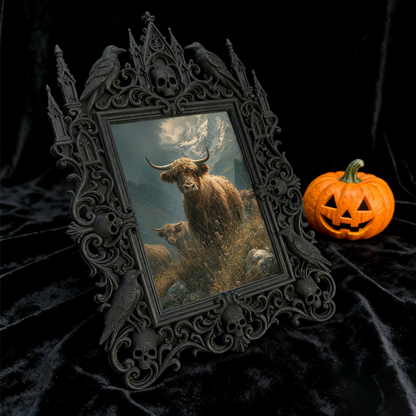 Cool-gothic-vibe Gothic Dark-style Photo Frame | Horror Video Game Release Party Decor, Photo Ornament, Dual-use Display, Minimalist Frame