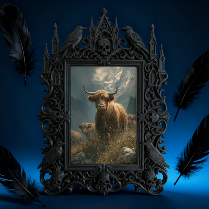Cool-gothic-vibe Gothic Dark-style Photo Frame | Horror Video Game Release Party Decor, Photo Ornament, Dual-use Display, Minimalist Frame
