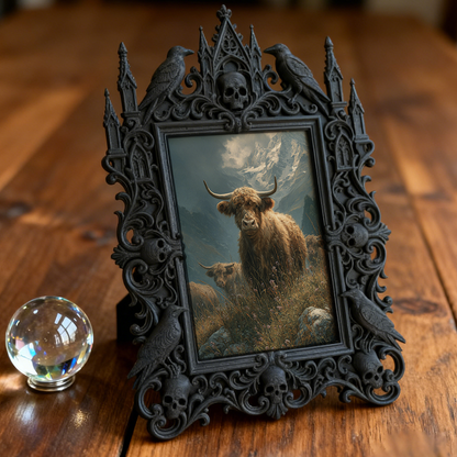 Cool-gothic-vibe Gothic Dark-style Photo Frame | Horror Video Game Release Party Decor, Photo Ornament, Dual-use Display, Minimalist Frame