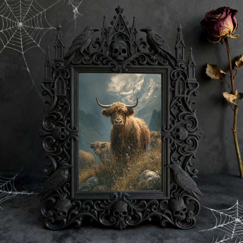 Cool-gothic-vibe Gothic Dark-style Photo Frame | Horror Video Game Release Party Decor, Photo Ornament, Dual-use Display, Minimalist Frame