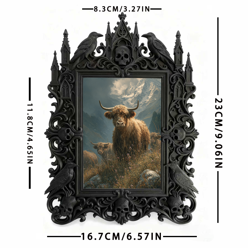 Cool-gothic-vibe Gothic Dark-style Photo Frame | Horror Video Game Release Party Decor, Photo Ornament, Dual-use Display, Minimalist Frame